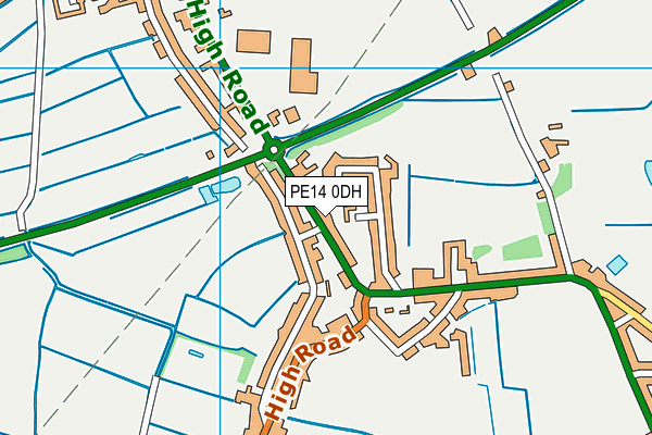 PE14 0DH map - OS VectorMap District (Ordnance Survey)