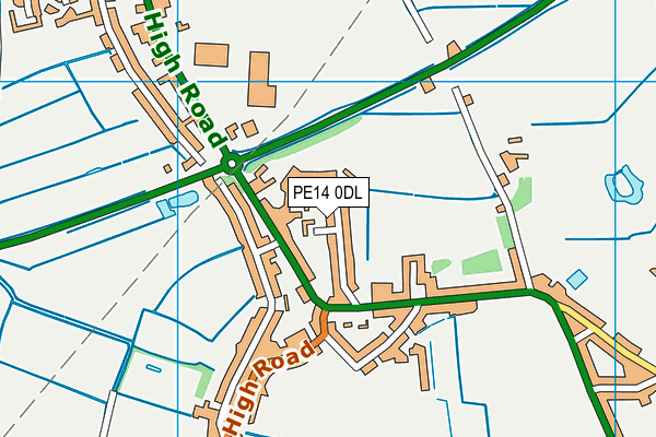 PE14 0DL map - OS VectorMap District (Ordnance Survey)