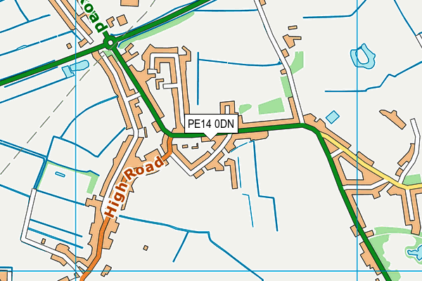 PE14 0DN map - OS VectorMap District (Ordnance Survey)