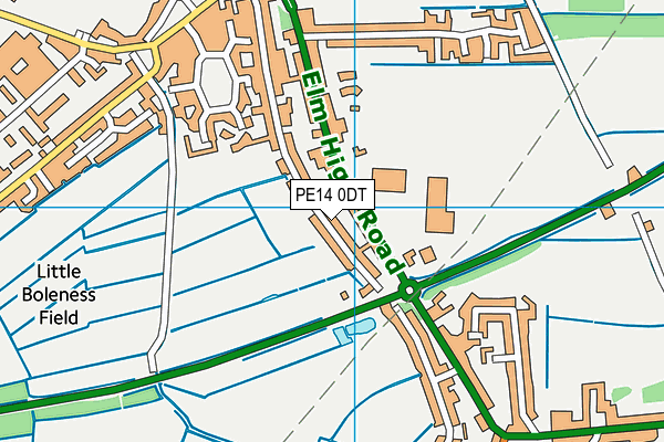 PE14 0DT map - OS VectorMap District (Ordnance Survey)