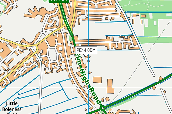 PE14 0DY map - OS VectorMap District (Ordnance Survey)