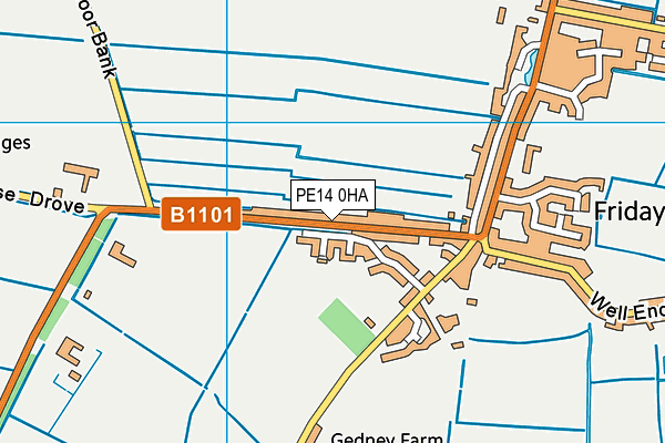 PE14 0HA map - OS VectorMap District (Ordnance Survey)