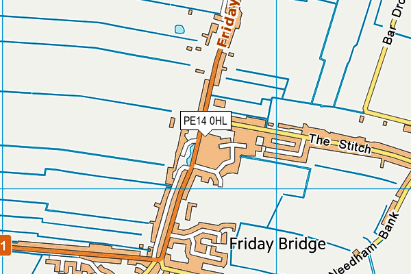 PE14 0HL map - OS VectorMap District (Ordnance Survey)