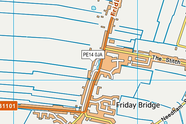 PE14 0JA map - OS VectorMap District (Ordnance Survey)