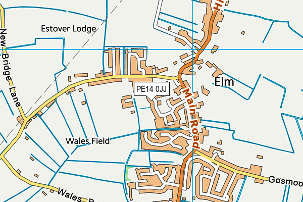 PE14 0JJ map - OS VectorMap District (Ordnance Survey)