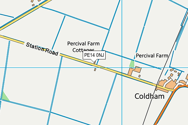 Coldham Playing Fields map (PE14 0NJ) - OS VectorMap District (Ordnance Survey)