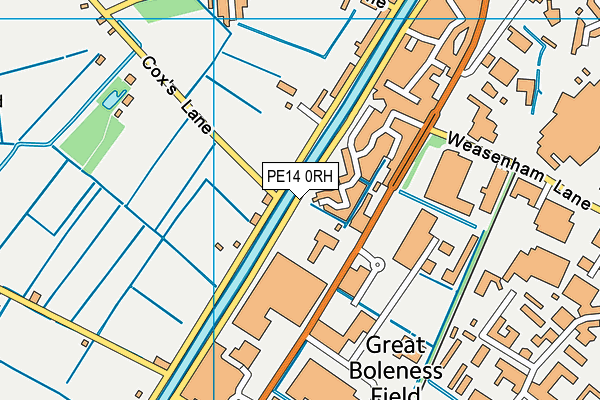 PE14 0RH map - OS VectorMap District (Ordnance Survey)