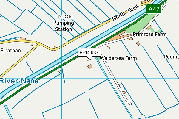 PE14 0RZ map - OS VectorMap District (Ordnance Survey)