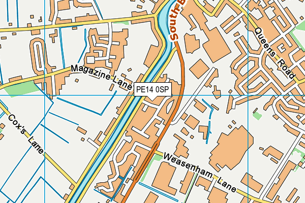 PE14 0SP map - OS VectorMap District (Ordnance Survey)