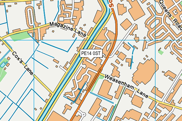 PE14 0ST map - OS VectorMap District (Ordnance Survey)
