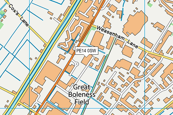 PE14 0SW map - OS VectorMap District (Ordnance Survey)