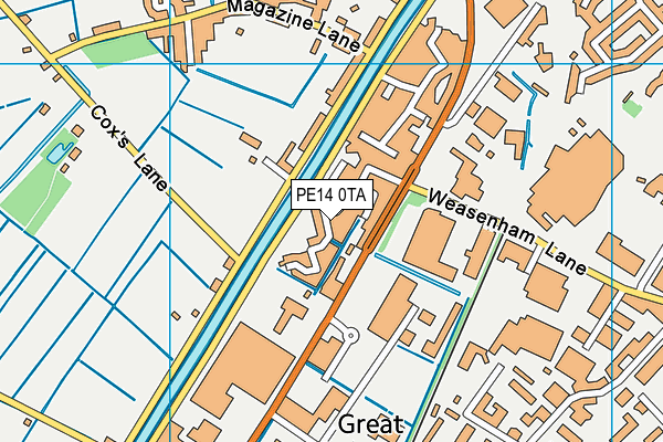 PE14 0TA map - OS VectorMap District (Ordnance Survey)