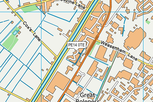 PE14 0TE map - OS VectorMap District (Ordnance Survey)