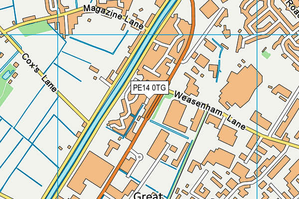 PE14 0TG map - OS VectorMap District (Ordnance Survey)