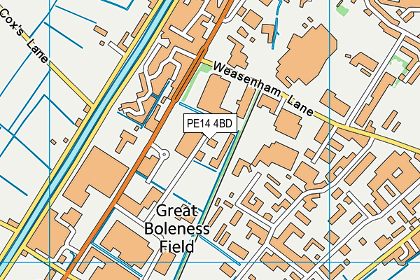 PE14 4BD map - OS VectorMap District (Ordnance Survey)