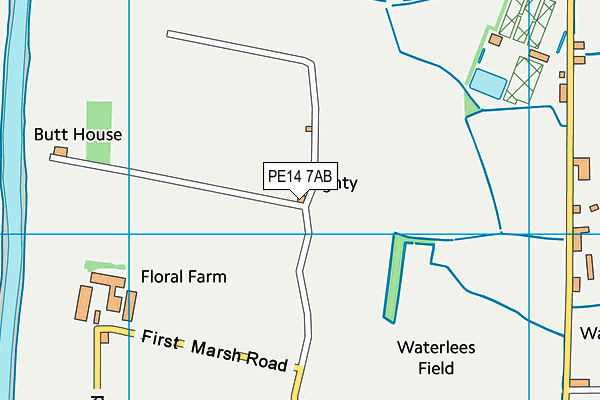 PE14 7AB map - OS VectorMap District (Ordnance Survey)