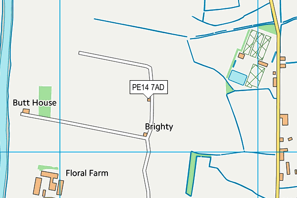 PE14 7AD map - OS VectorMap District (Ordnance Survey)