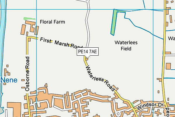 PE14 7AE map - OS VectorMap District (Ordnance Survey)