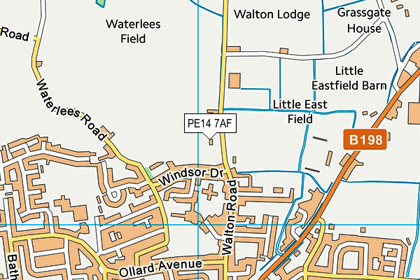 PE14 7AF map - OS VectorMap District (Ordnance Survey)