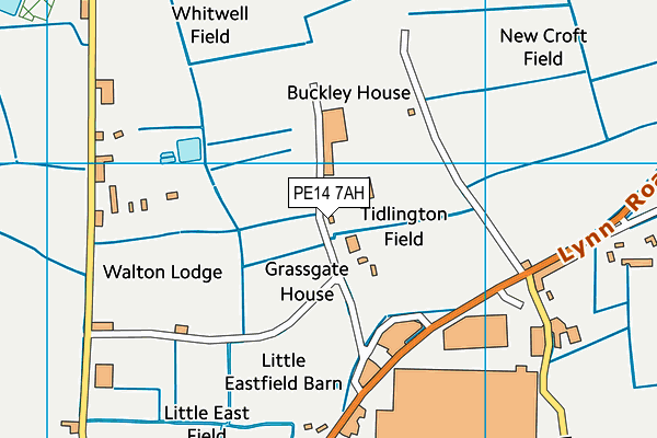 PE14 7AH map - OS VectorMap District (Ordnance Survey)