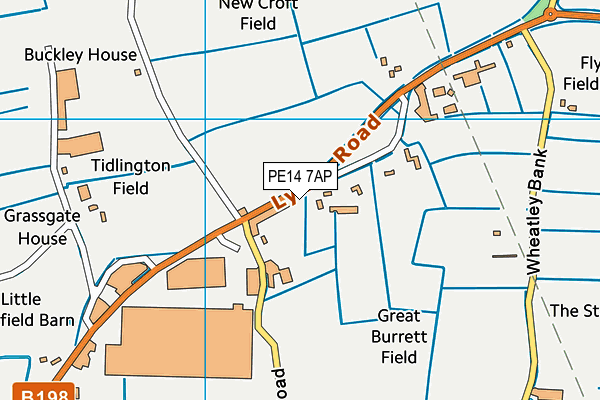 PE14 7AP map - OS VectorMap District (Ordnance Survey)