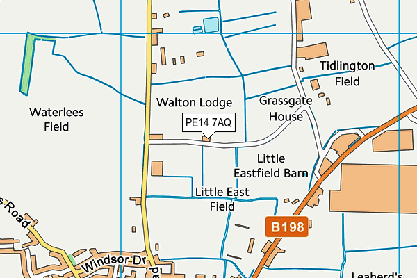 PE14 7AQ map - OS VectorMap District (Ordnance Survey)