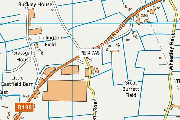 PE14 7AS map - OS VectorMap District (Ordnance Survey)