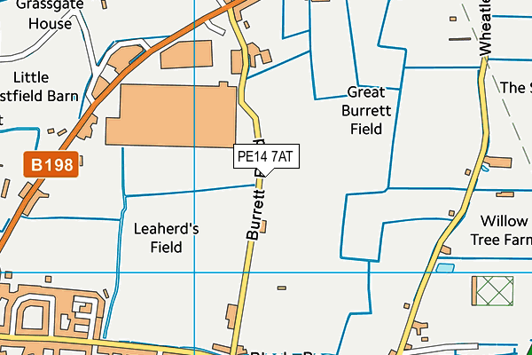 PE14 7AT map - OS VectorMap District (Ordnance Survey)