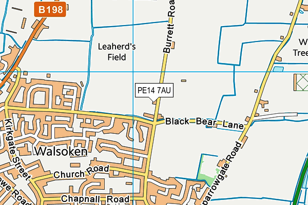 PE14 7AU map - OS VectorMap District (Ordnance Survey)