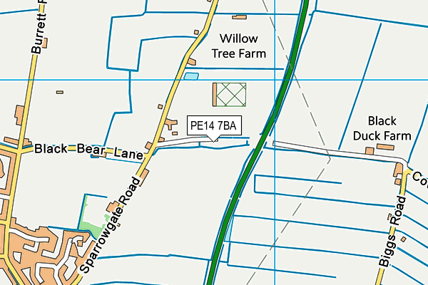 PE14 7BA map - OS VectorMap District (Ordnance Survey)