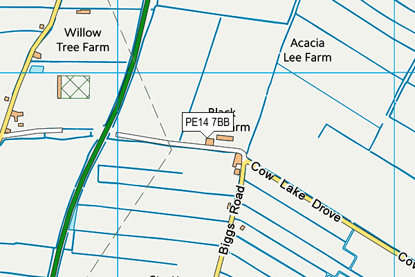 PE14 7BB map - OS VectorMap District (Ordnance Survey)