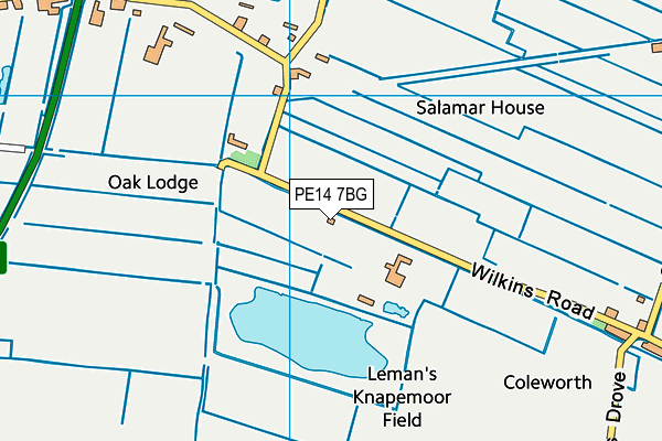 PE14 7BG map - OS VectorMap District (Ordnance Survey)