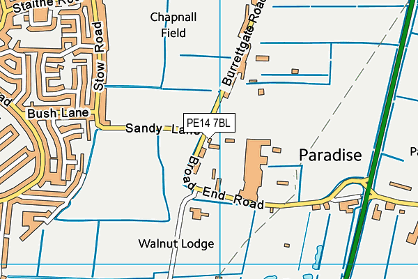 PE14 7BL map - OS VectorMap District (Ordnance Survey)
