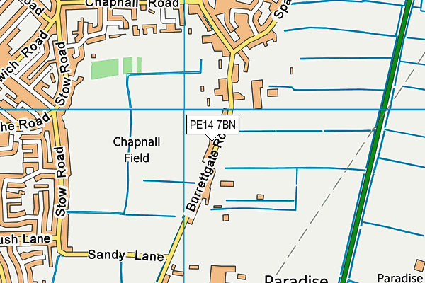 PE14 7BN map - OS VectorMap District (Ordnance Survey)