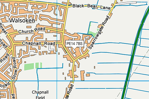 PE14 7BS map - OS VectorMap District (Ordnance Survey)