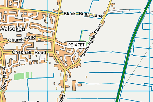 PE14 7BT map - OS VectorMap District (Ordnance Survey)