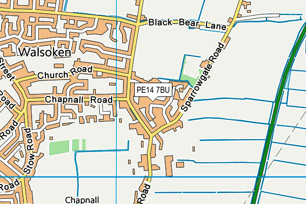 PE14 7BU map - OS VectorMap District (Ordnance Survey)