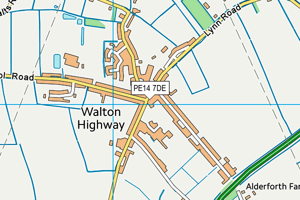 Walton Highway Village Club map (PE14 7DE) - OS VectorMap District (Ordnance Survey)