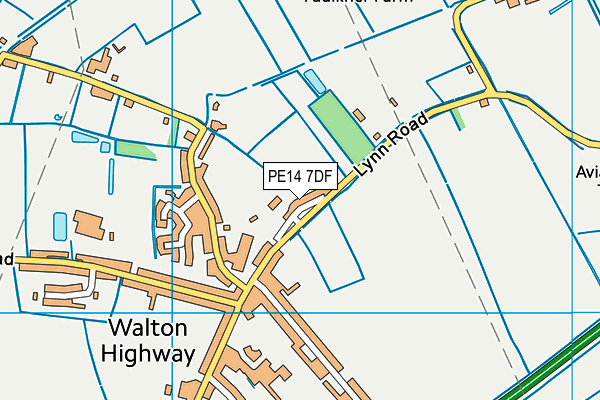PE14 7DF map - OS VectorMap District (Ordnance Survey)