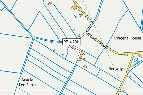 PE14 7DH map - OS VectorMap District (Ordnance Survey)
