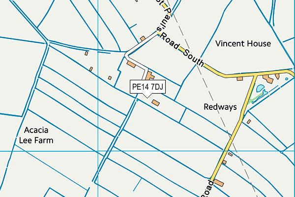 PE14 7DJ map - OS VectorMap District (Ordnance Survey)