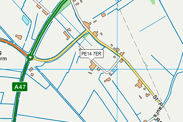 PE14 7ER map - OS VectorMap District (Ordnance Survey)