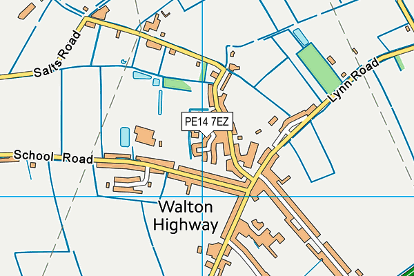 PE14 7EZ map - OS VectorMap District (Ordnance Survey)
