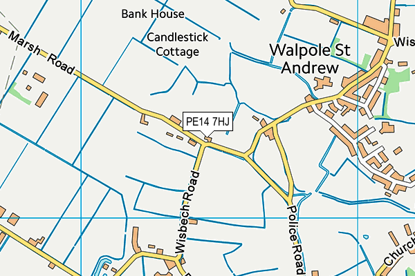 PE14 7HJ map - OS VectorMap District (Ordnance Survey)