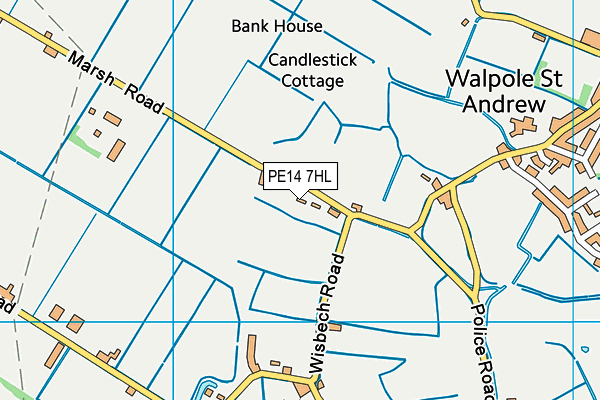 PE14 7HL map - OS VectorMap District (Ordnance Survey)