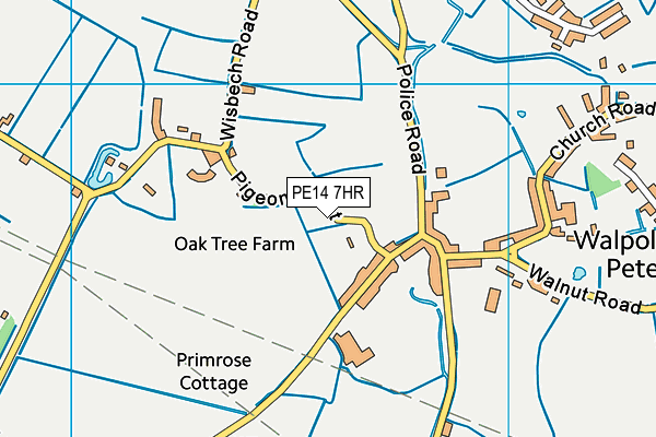 PE14 7HR map - OS VectorMap District (Ordnance Survey)