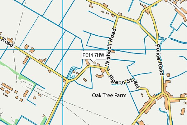 PE14 7HW map - OS VectorMap District (Ordnance Survey)