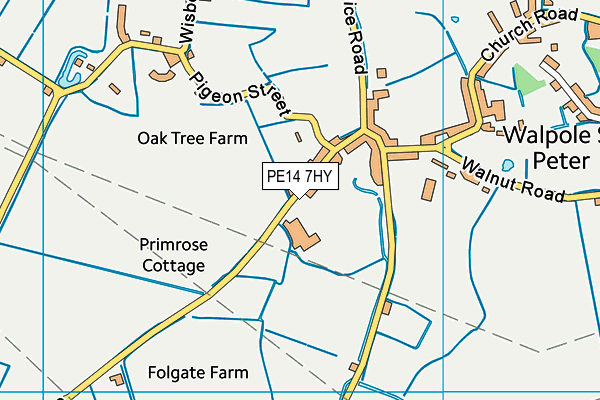 PE14 7HY map - OS VectorMap District (Ordnance Survey)