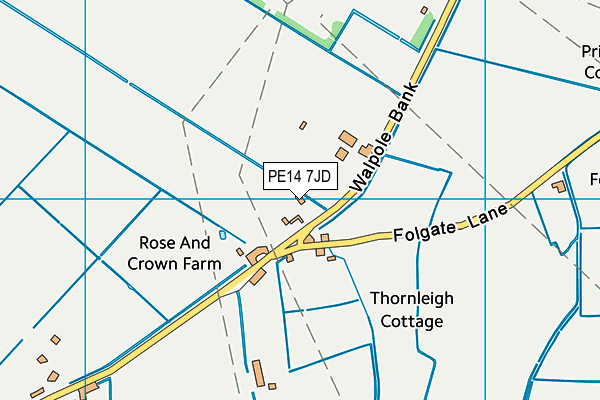 PE14 7JD map - OS VectorMap District (Ordnance Survey)