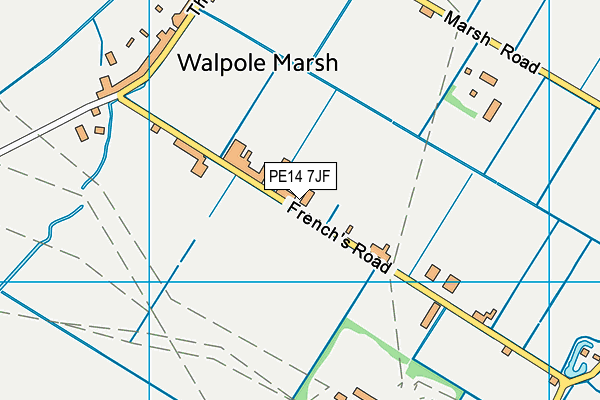 PE14 7JF map - OS VectorMap District (Ordnance Survey)